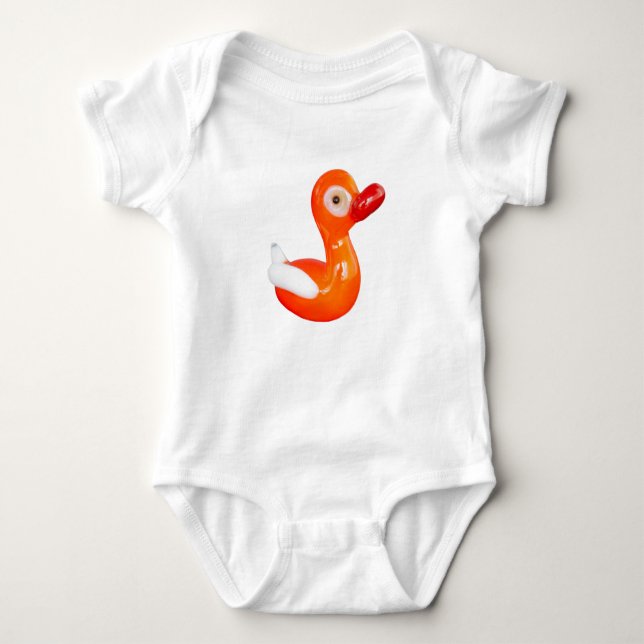 Baby Shower Orange duckling Baby Bodysuit (Front)