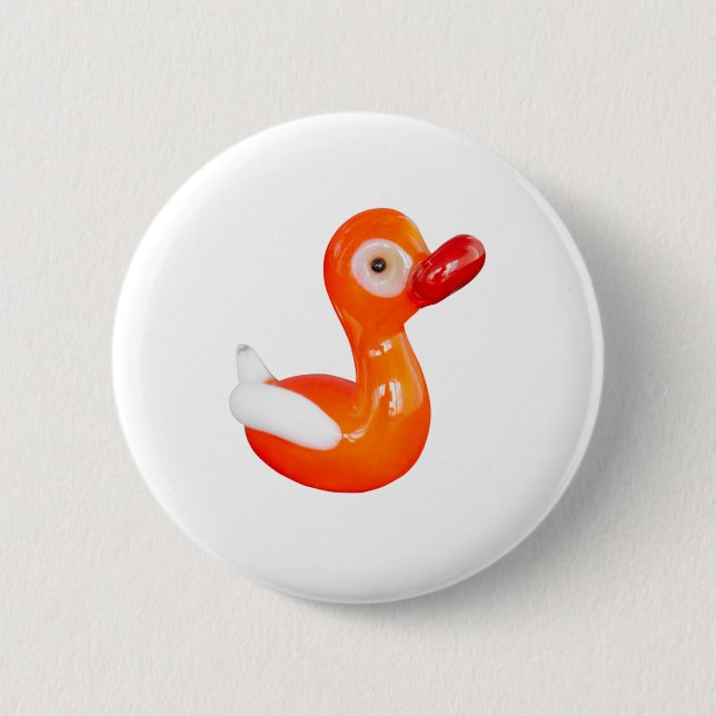 Baby Shower Orange duckling Button (Front)