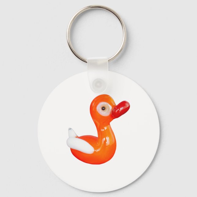Baby Shower Orange duckling Keychain (Front)