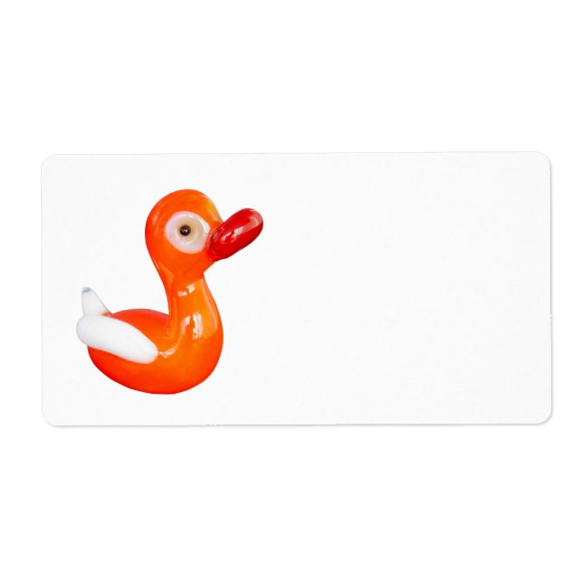 Baby Shower Orange duckling Label (Front)