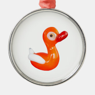 Baby Shower Orange duckling Metal Ornament