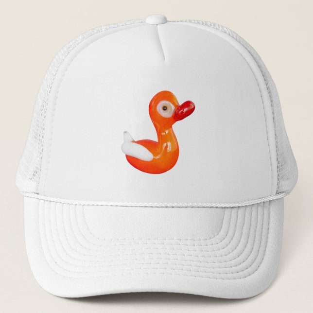 Baby Shower Orange duckling Trucker Hat (Front)