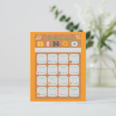 Baby shower orange icebreaker bingo Paper Sheet (Standing Front)