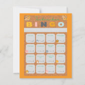 Baby shower orange icebreaker bingo Paper Sheet (Front)