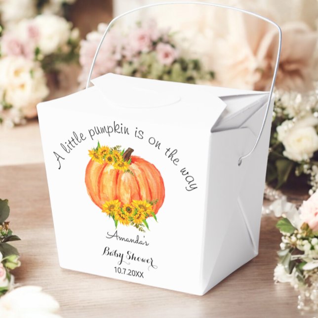 Baby Shower Orange Pumpkin Fall White Favor Boxes (Creator Uploaded)