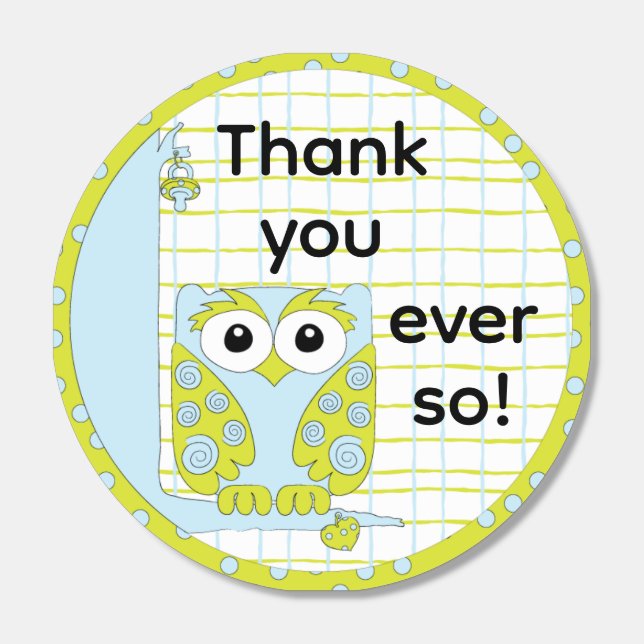 Baby Shower Owl in a Tree Blue Hershey®'s Kisses® (Sticker)