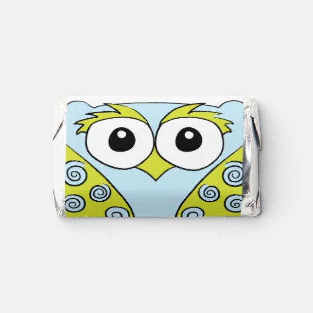 Baby Shower Owl in a Tree Blue Hershey's Miniatures (Front)