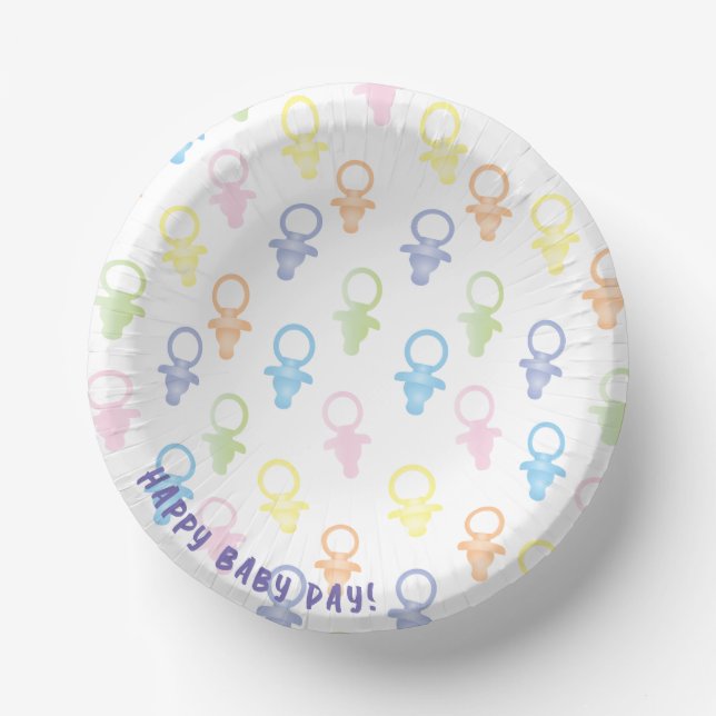 Baby Shower Paci Baby Paper Bowl (Front)