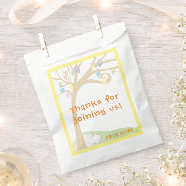 Baby Shower, Paci Bunny Favor Bag (Clipped)