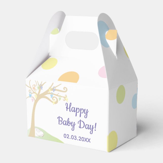 Baby Shower Paci Bunny Gable Favor Box (Back Side)