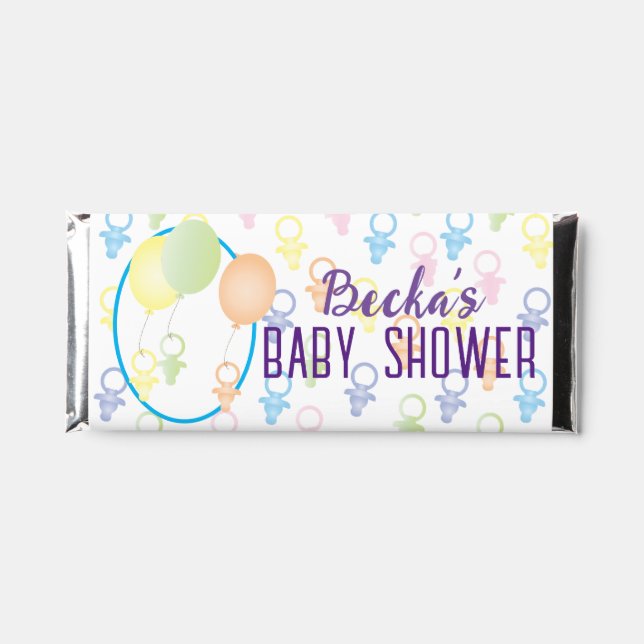 Baby Shower Paci Bunny Hershey Bar Favors (Front)