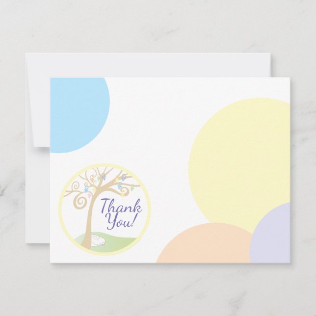 Baby Shower Paci Bunny Thank You Card (Front)