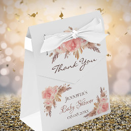Baby Shower pampas grass blush floral thank you Favor Boxes