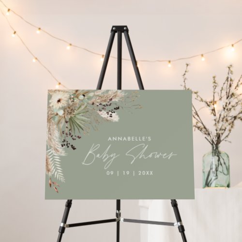 Baby shower pampas grass modern boho elegant foam  foam board