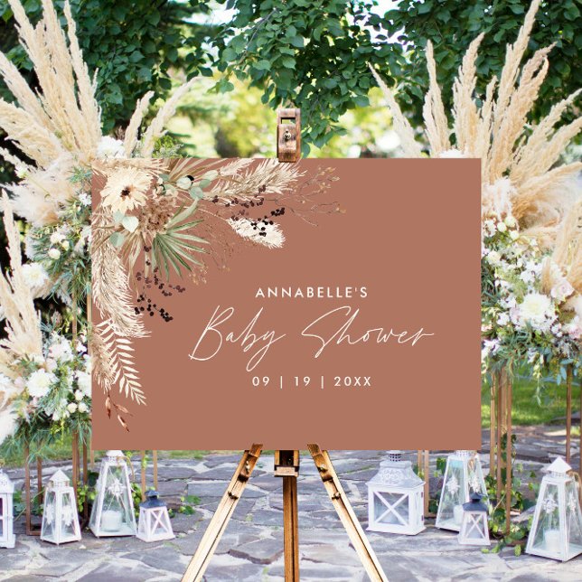 Baby shower pampas grass modern boho elegant foam  foam board (Creator Uploaded)