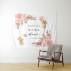 Baby Shower pampas grass rose gold teddy