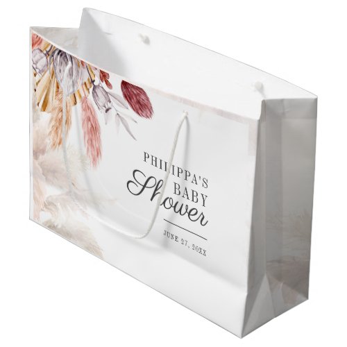 Baby Shower Pampas Grass Terracotta Large Gift Bag