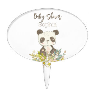 Baby Shower Panda Cake Adorno Topper