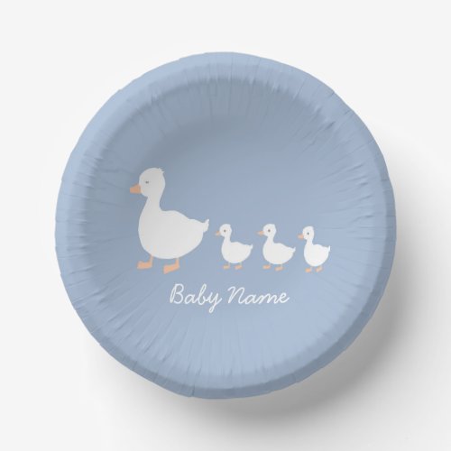 Baby Shower Paper Bowl Blue Duckling Design