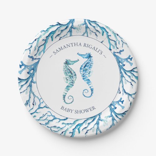 Baby Shower Paper Plate Boy Blue Under The Sea