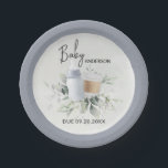 Baby Shower Paper Plates Baby is Brewing Coffee<br><div class="desc">Celebrate the sweet anticipation of your little one with these charming "A Baby is Brewing" themed baby shower paper plates. Featuring a delightful watercolor illustration of a baby bottle and a coffee cup nestled among soft greenery, these plates perfectly capture the cozy, welcoming vibe of your baby shower. Customizable with...</div>