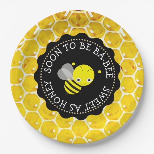 Baby Shower Paper Plates with Honey Bee Theme