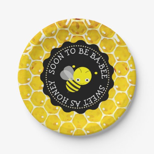 Baby Shower Paper Plates with Honey Bee Theme