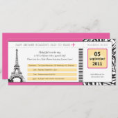 Baby Shower Paris Boarding Pass Invitation (Front/Back)