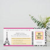 Baby Shower Paris Boarding Pass Invitation (Standing Front)