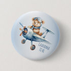 Baby Shower Party Baby Bear Pilot Blue Airplane