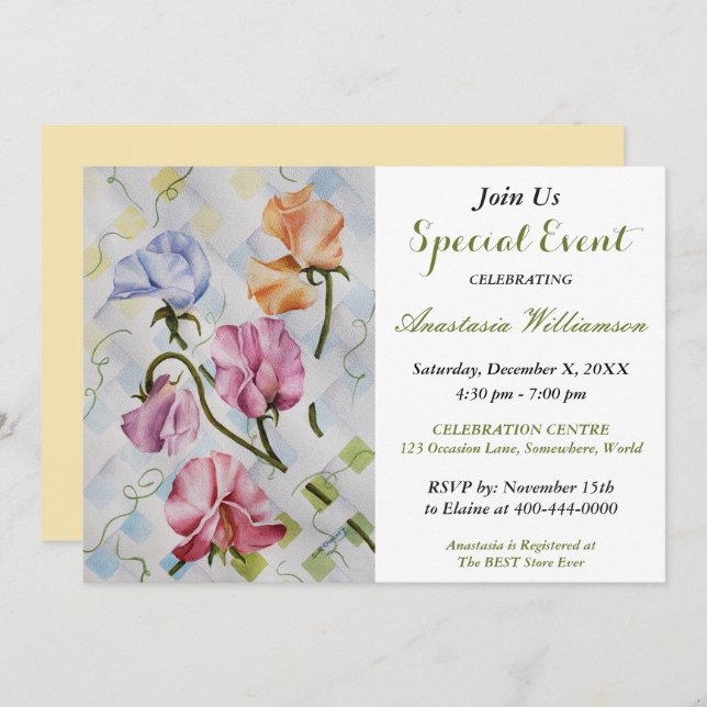 BABY SHOWER PARTY EVENT INVITE (Front/Back)