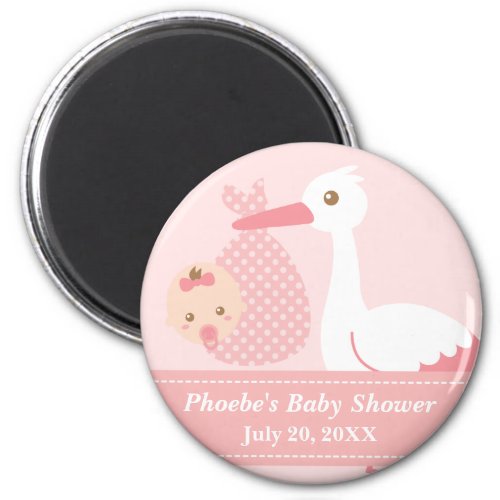 Baby Shower Party Favor _ Stork Delivers Baby Girl Magnet