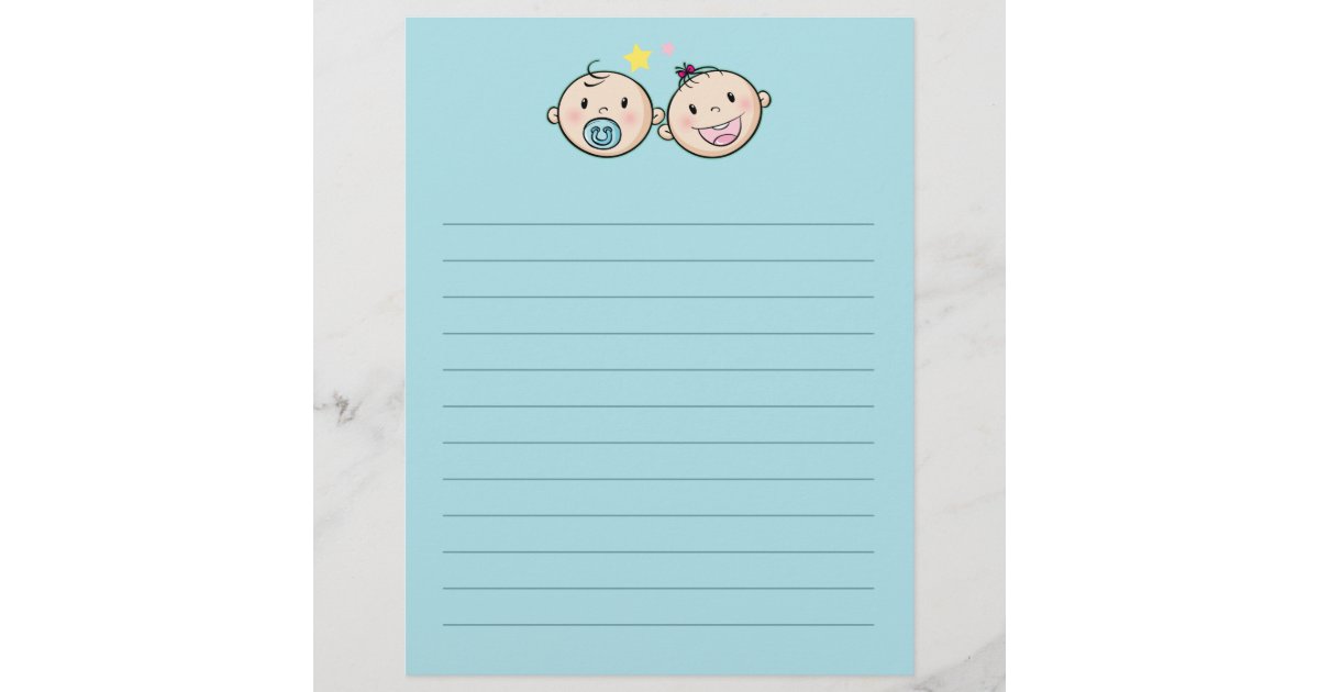 BABY SHOWER Party Games Letterhead Zazzle