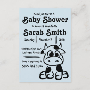 Baby Shower Party Invitation Cow