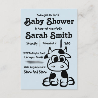 Baby Shower Party Invitation Cow