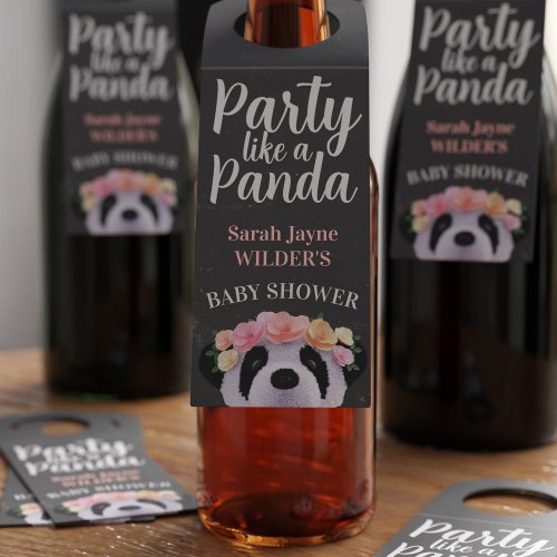 Baby Shower Party Like a Panda Bottle Hanger Tag