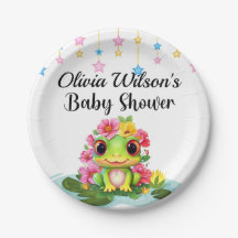 Baby Shower Party Plates, Frog Theme Plates