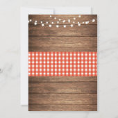 Baby Shower Party Rustic Jar Wood Red Gingham Invitation (Back)