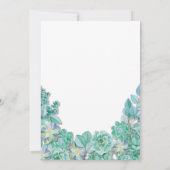 Baby Shower Party Succulents Floral Teal Invite (Back)