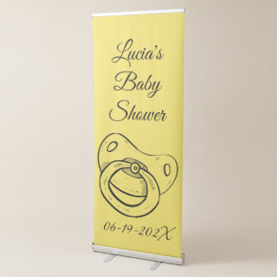 Baby Shower Party - Yellow Pacifier - Retractable Banner