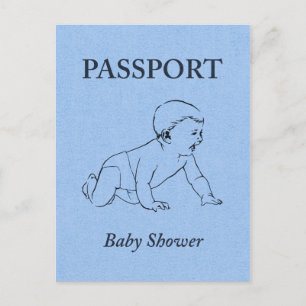 baby shower passport invitation postcard