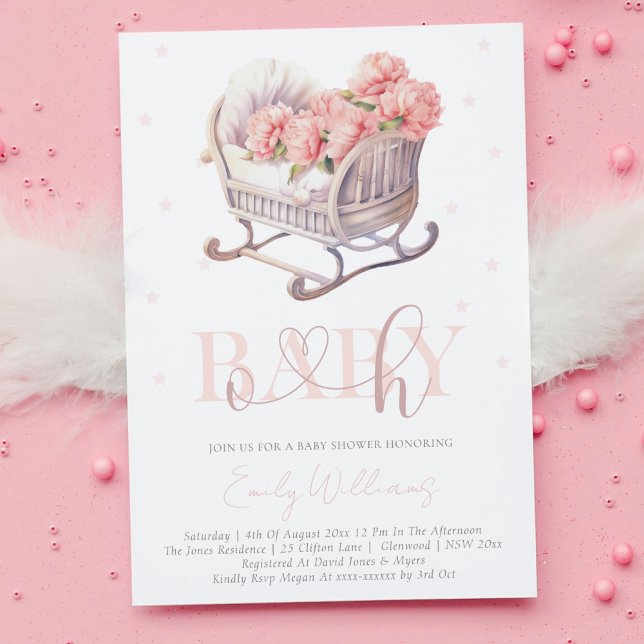 Baby Shower pastel Baby Basket Invitation (Creator Uploaded)