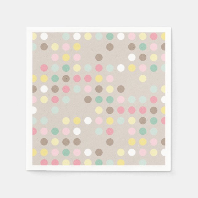 Baby Shower Pastel Polka Dot Napkins (Front)