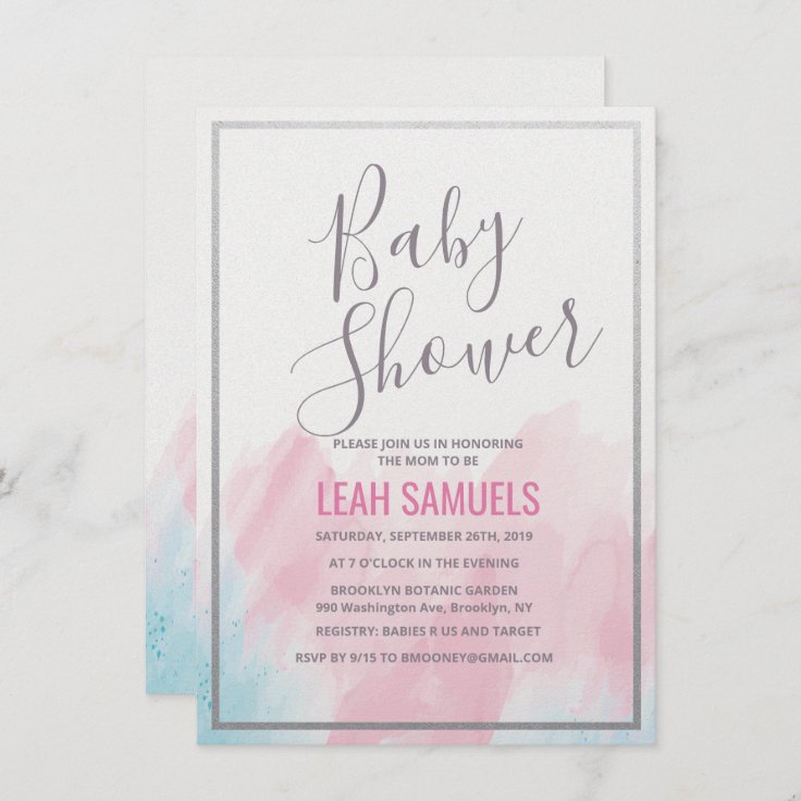 Baby Shower Pastel Watercolor Invitation | Zazzle