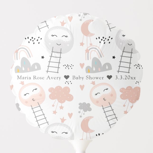 Baby Shower Pathway to the Moon Personalized Balloon (Front)