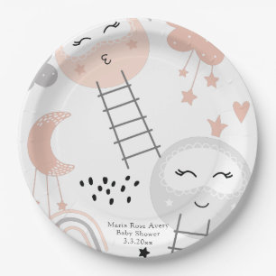 Baby Shower Pathway to the Moon Personalized Paper Plates
