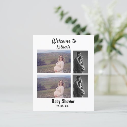 Baby shower personalized 4 photo collage