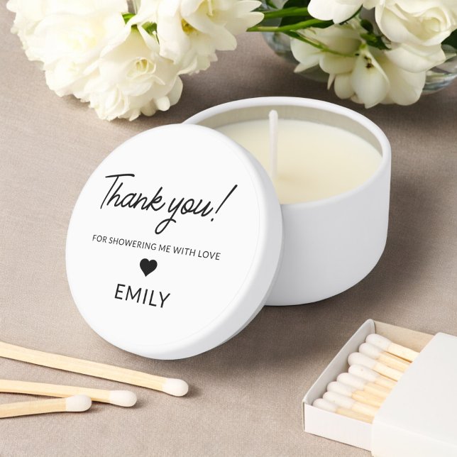 Baby Shower Personalized Black White  Mini Candle Favors (Creator Uploaded)