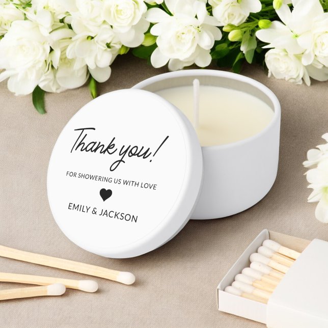Baby Shower Personalized Black White  Mini Candle Favors (Creator Uploaded)