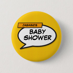 Baby Shower Personalized Funny Modern Button